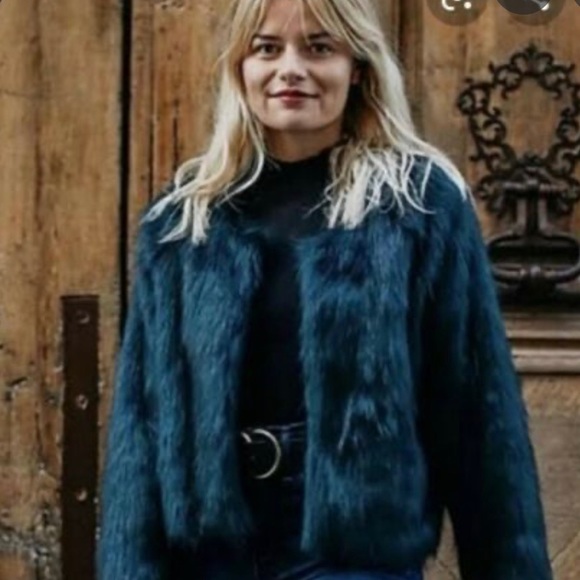 NWOT Free People Frankie Green Multicolored 70s Y2K Faux Fur Coat - Picture 10 of 10